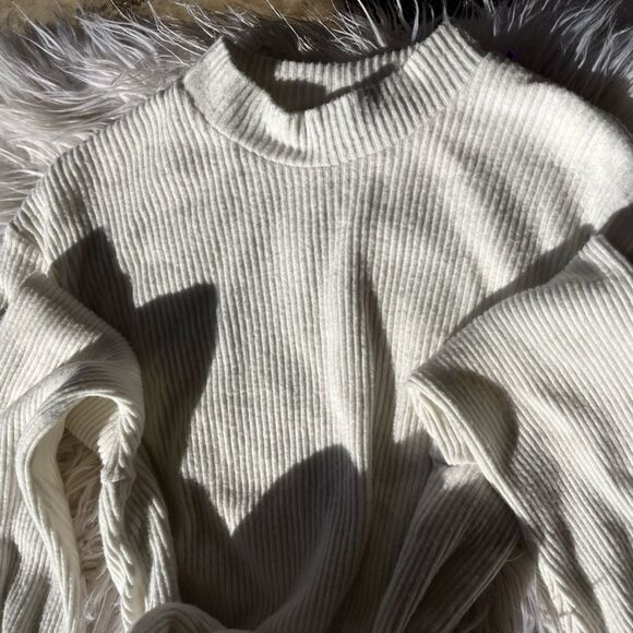 Majorelle white ribbed sweater dress/top large - Picture 5 of 10